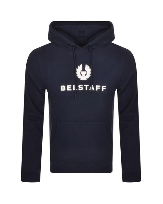 Belstaff Blue Signature Logo Hoodie for men