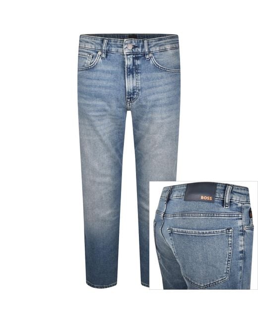 Boss Blue Boss Maine Regular Fit Mid Wash Jeans for men