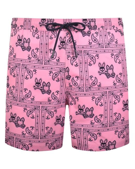 Psycho Bunny Pink Luke Swim Shorts Begonia for men