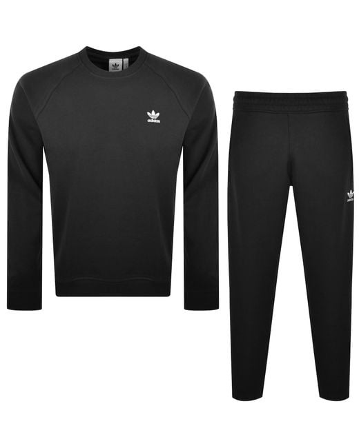 Adidas Originals Black Crew Neck Tracksuit for men