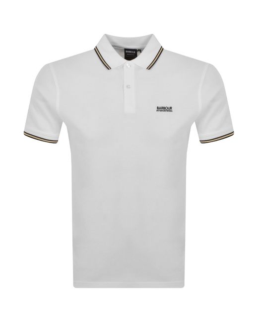 Barbour Gray Tipped Polo T Shirt for men