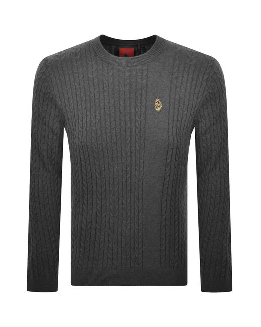 Luke 1977 Gray Horton 1000 Knit Jumper for men