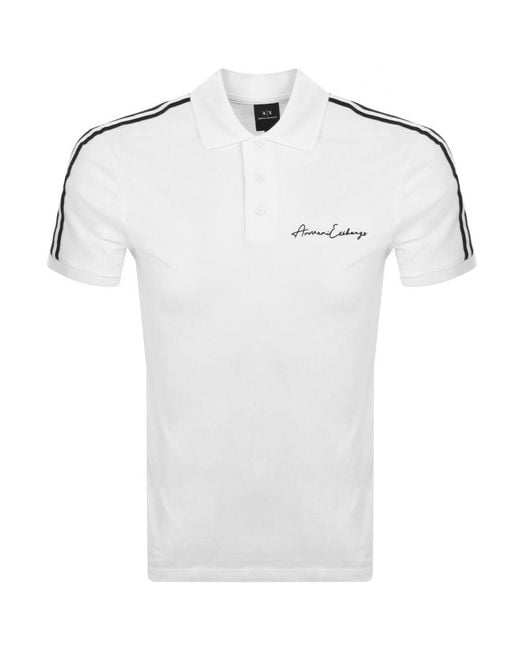 Armani Exchange White Logo Polo T Shirt for men