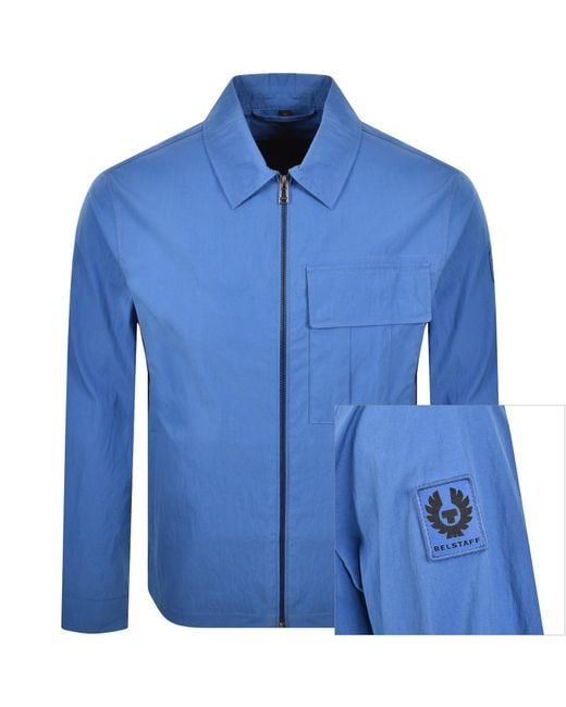 Belstaff Blue Cargo Overshirt Marine for men