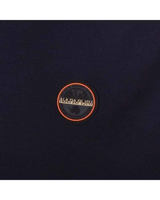 Napapijri Blue B Badge Hoodie for men
