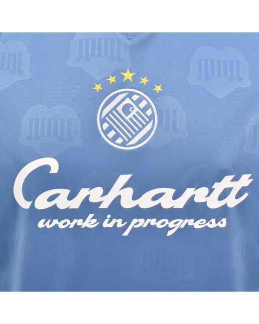 Carhartt Blue Terrace Football T Shirt for men
