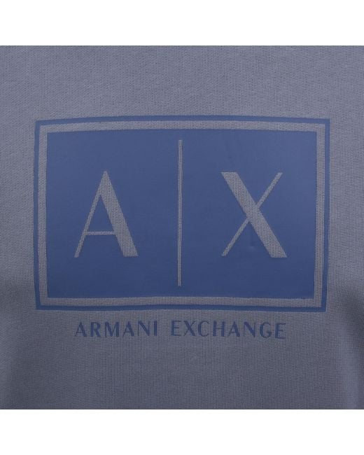 ARMANI EXCHANGE Blue Logo Hoodie for men