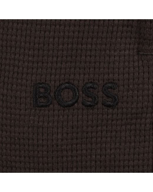 BOSS BUSINESS Black Boss Waffle Shorts Dark for men