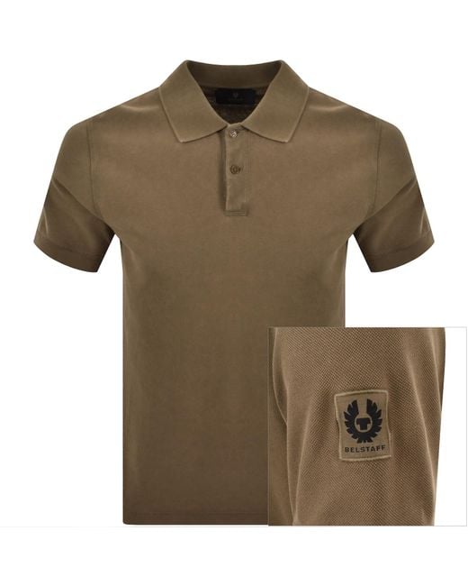 Belstaff Green Valley Garment Dye Polo T Shirt for men