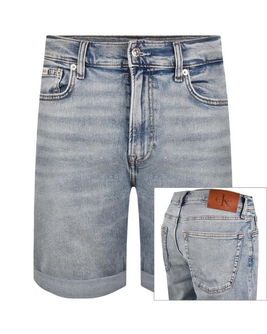 Calvin Klein Blue Jeans Slim Fit Denim Shorts for men