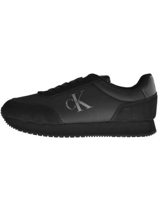 Calvin Klein Black Jeans Retro Runner Trainers for men