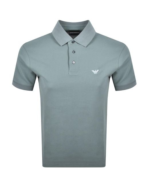 Armani Blue Emporio Short Sleeved Polo T Shirt for men
