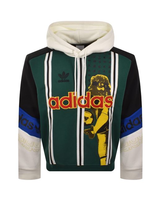 Adidas Originals Green Football Graphic Hoodie for men