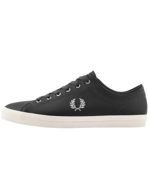 Fred Perry Black Baseline Leather Trainers for men