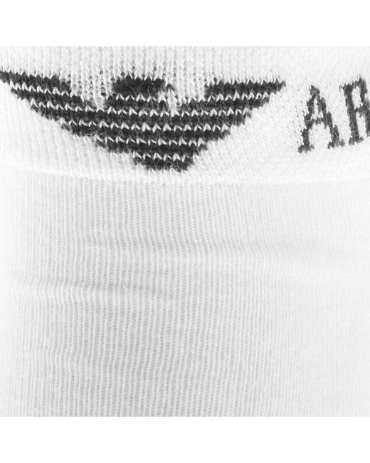 Armani White Emporio 3 Pack Trainer Socks for men