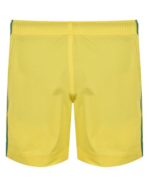 Adidas Yellow 3 Stripe Swim Shorts for men