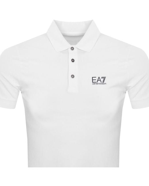 EA7 White Emporio Armani Short Sleeved Polo T Shirt Whit for men