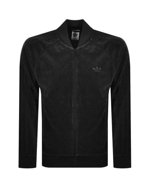 Adidas Originals Black Velour Track Top for men