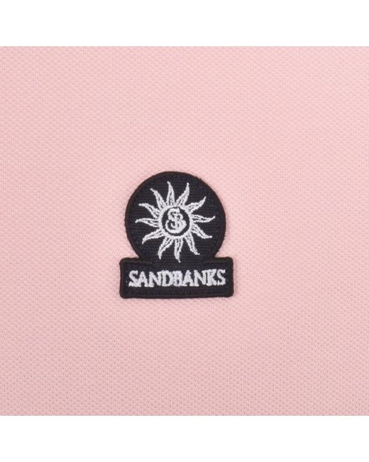Sandbanks Pink Badge Logo Polo T Shirt for men