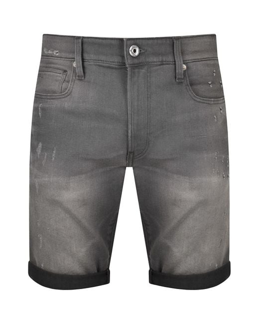 G-Star Gray G-Star 3301 Slim Fit Denim Shorts for men