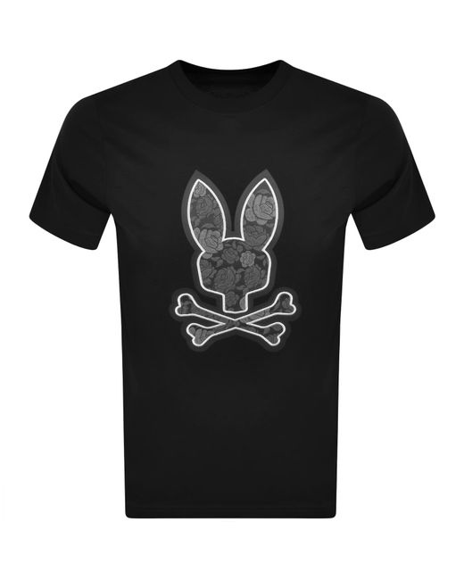 Psycho Bunny Black Rowen Graphic T Shirt for men