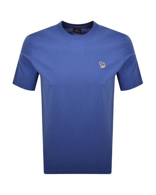 Paul Smith Blue Short Sleeve Zebra T Shirt for men