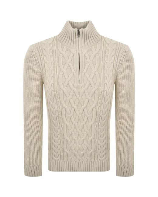 Superdry Natural Jacob Cable Knit Jumper for men