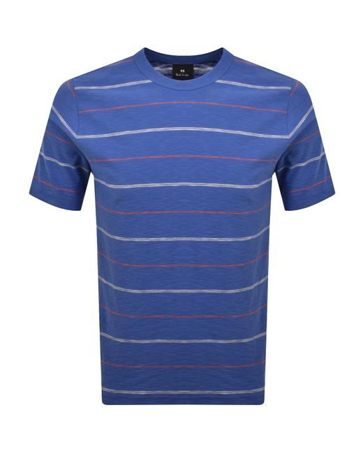 Paul Smith Blue Striped Regular Fit T Shirt for men