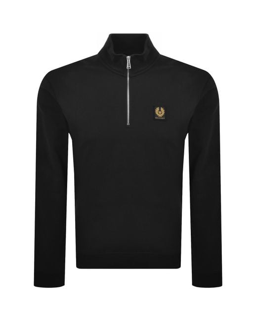 Belstaff Black Quarter Zip Sweatshirt for men