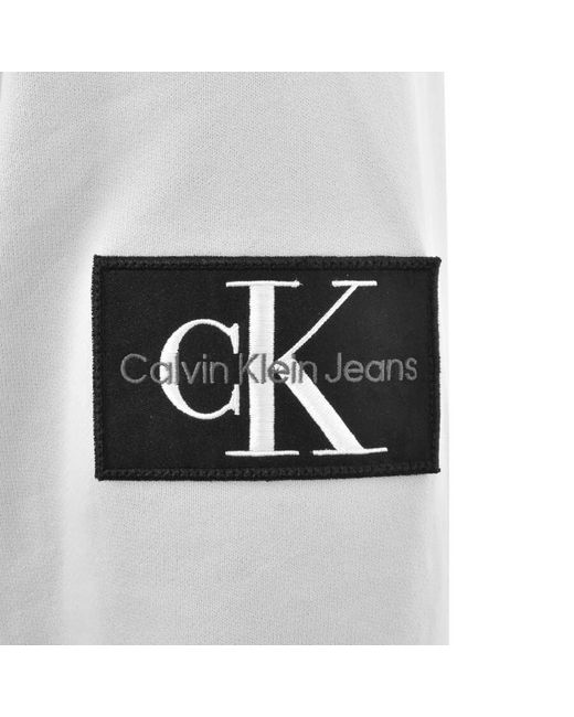 Calvin Klein Gray Jeans Logo Hoodie for men