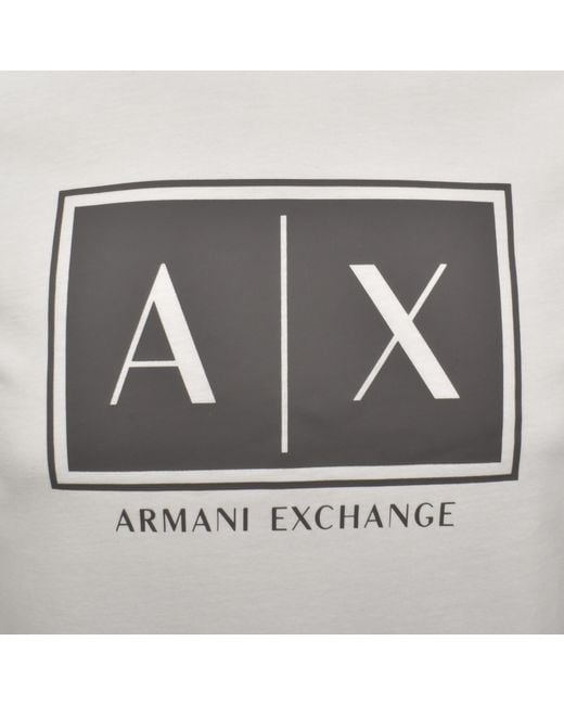 ARMANI EXCHANGE Gray Crew Neck T Shirt Off for men