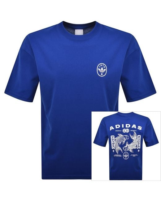 Adidas Originals Blue Koi Gfx T Shirt for men
