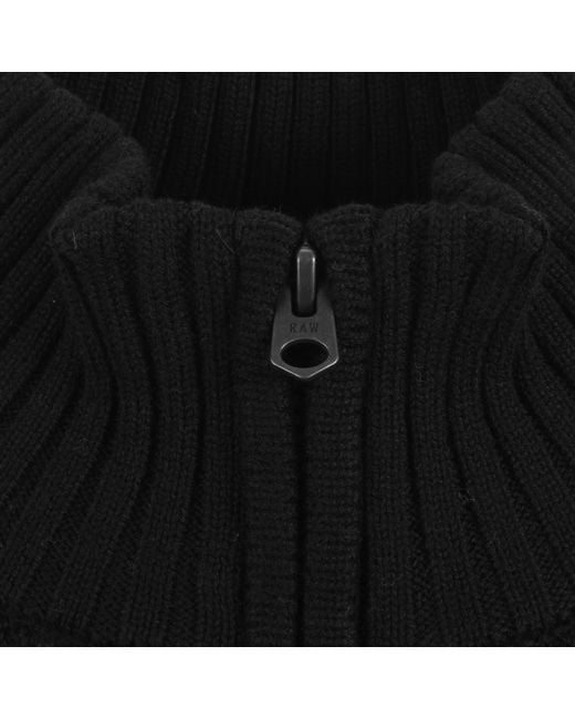 G-Star Black G-Star Quarter Zip Knit Jumper Dk for men