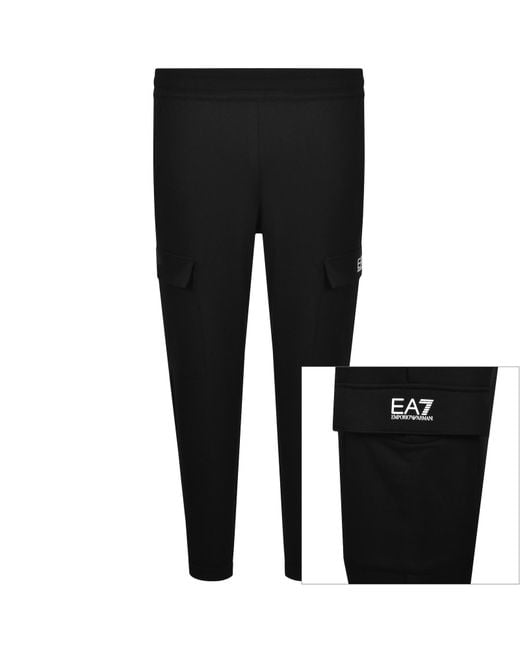 EA7 Black Emporio Armani Cargo Jogging Bottoms for men