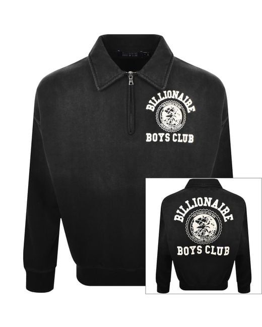 BBCICECREAM Black Quarter Zip Sweatshirt for men