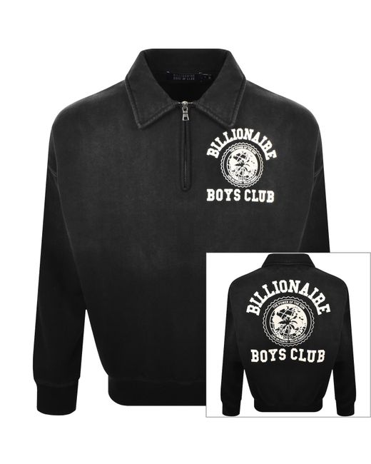 BBCICECREAM Black Quarter Zip Sweatshirt for men