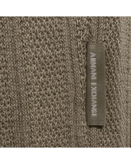ARMANI EXCHANGE Gray Knit Polo Jumper for men