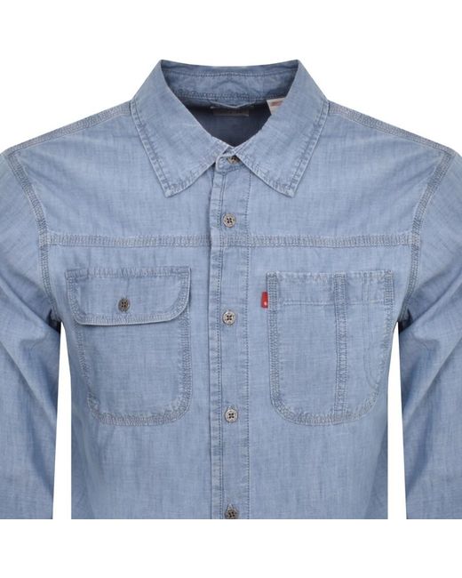 Levi's Blue Auburn Worker Long Sleeve Shirt for men