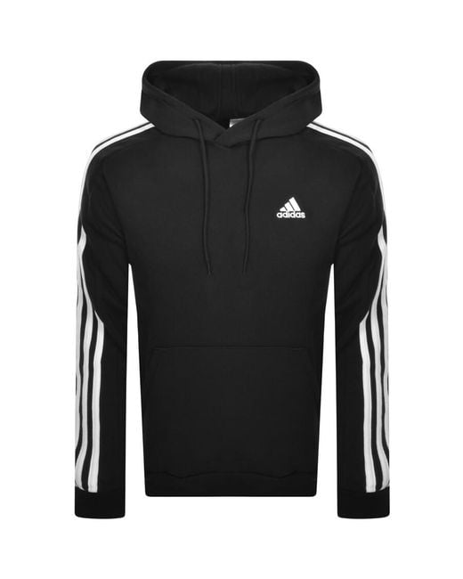 Adidas Originals Black Adidas Sportswear Three Stripes Hoodie for men