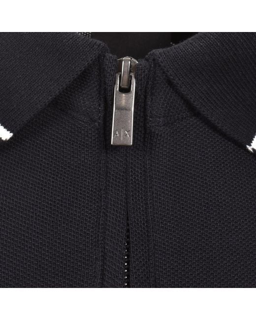 ARMANI EXCHANGE Black Short Sleeved Polo for men