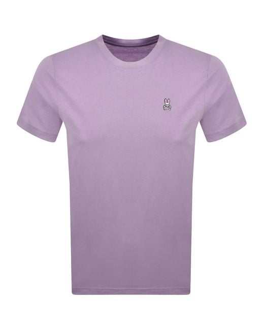 Psycho Bunny Purple Classic Crew Neck T Shirt for men