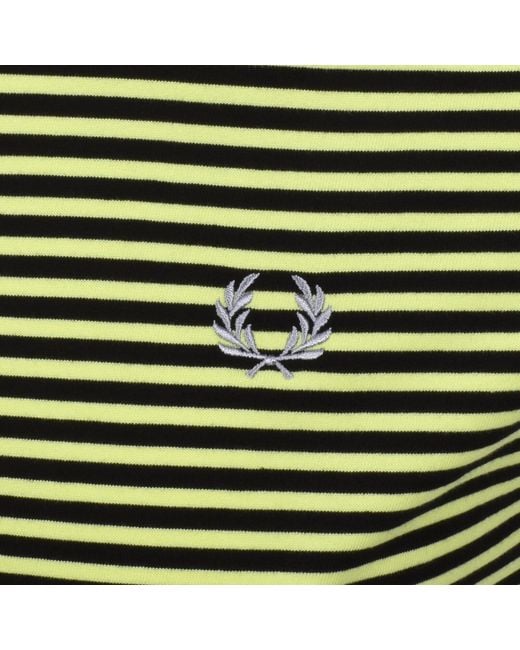 Fred Perry Green Fine Stripe T Shirt for men