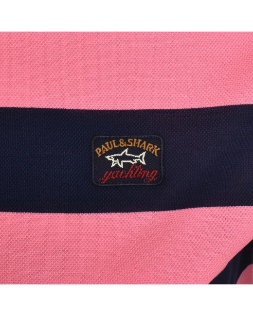 Paul & Shark Red Paul And Shark Stripe Polo T Shirt for men