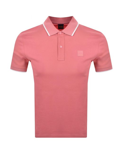 Boss Pink Boss Passertip Slim Fit Polo T Shirt for men