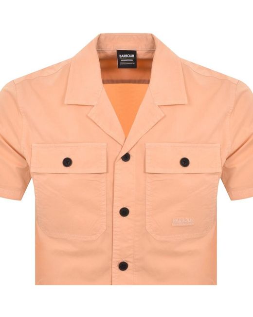 Barbour Orange Short Sleeve Shirt for men