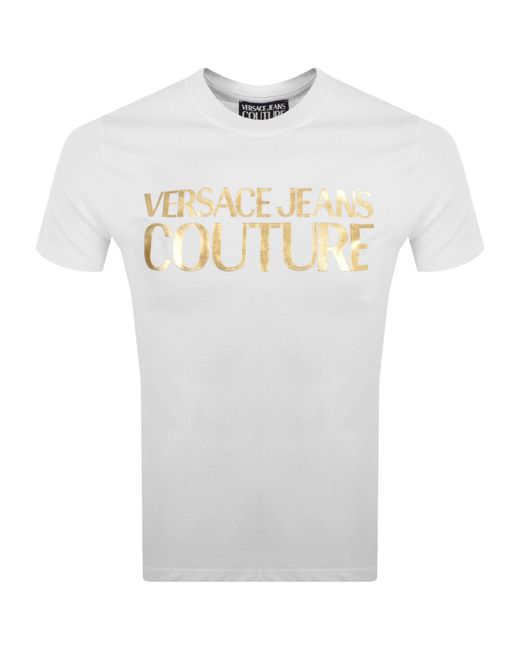 Versace Jeans White Couture Logo T Shirt for men