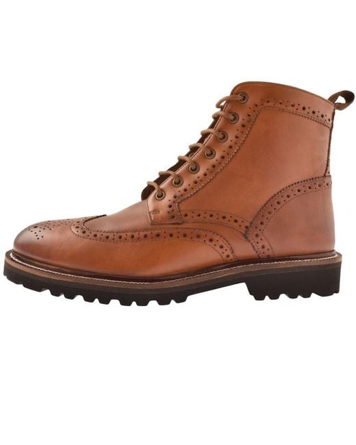 Oliver Sweeney Brown Milbrook Brogue Boots for men