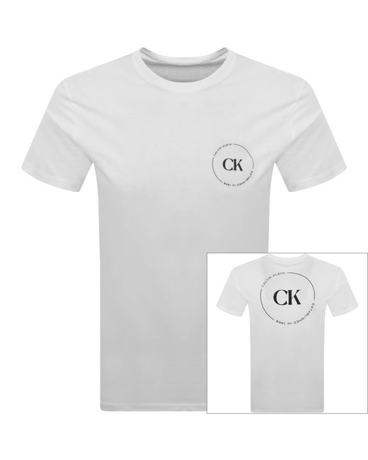 Calvin Klein White Graphic T Shirt for men