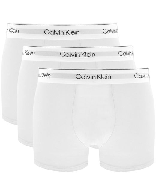 Calvin Klein White Underwear 3 Pack Trunks for men