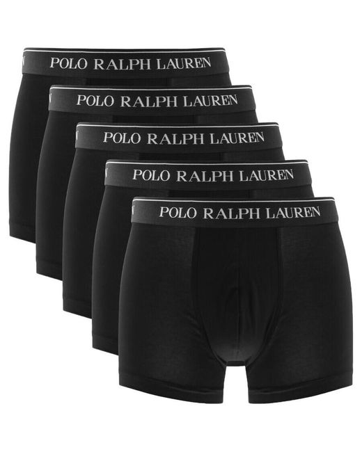Ralph Lauren Black Underwear 5 Pack Boxer Trunks for men